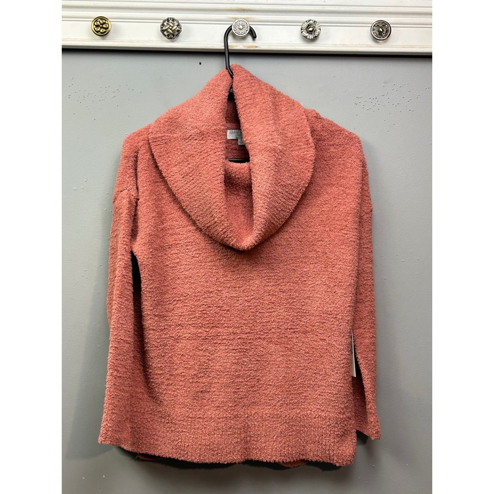 Warm‎ Cozy Lifestyle Coral Pink Chenille Cowl Neck Sweater Top Size Small